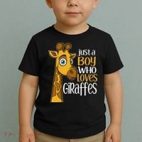 Just A Boy Who Loves Giraffes Funny Giraffe Toddler T-Shirt thumb 2