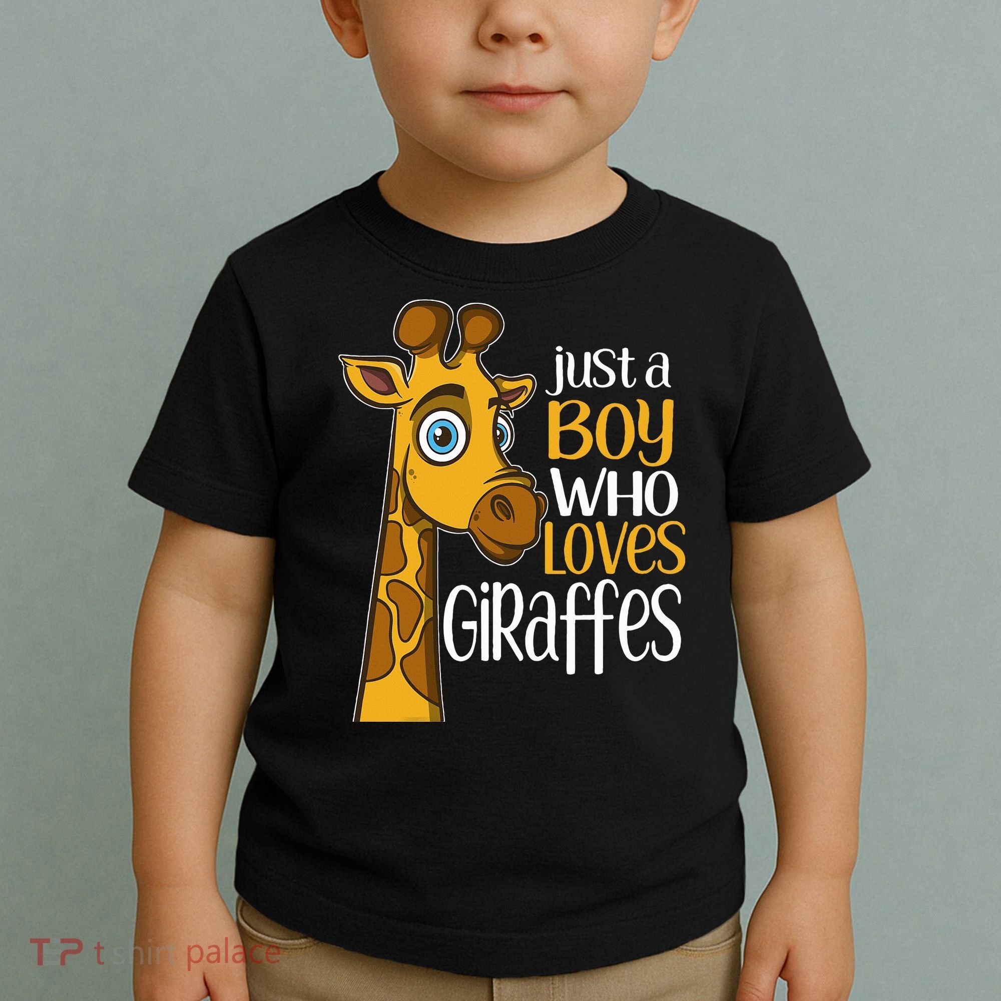 Just A Boy Who Loves Giraffes Funny Giraffe Toddler T-Shirt
