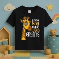 Just A Boy Who Loves Giraffes Funny Giraffe Toddler T-Shirt thumb 3