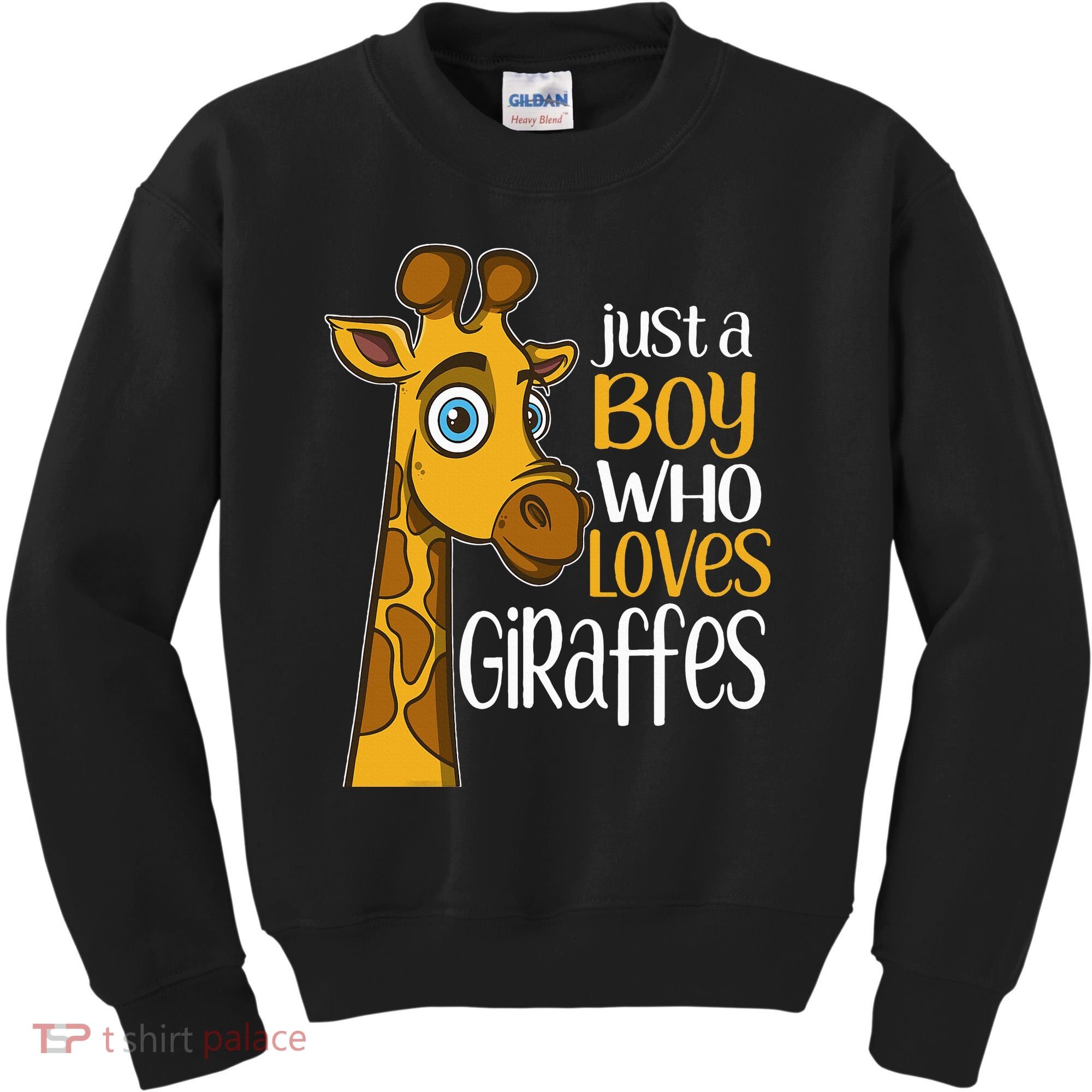 Just A Boy Who Loves Giraffes Funny Giraffe Kids Sweatshirt