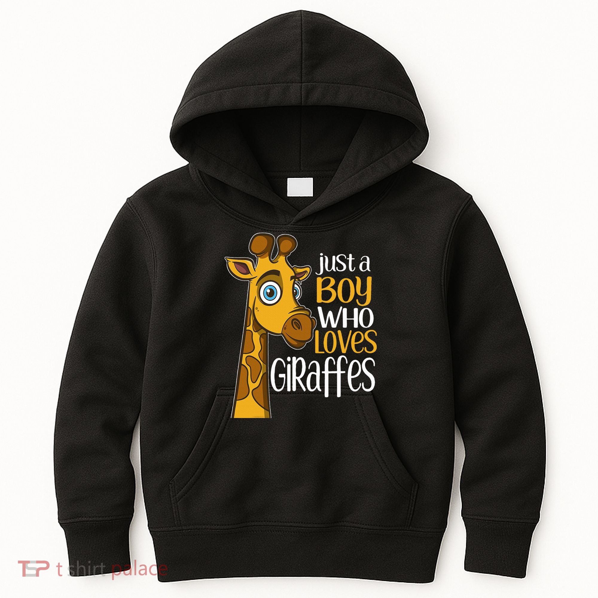 Just A Boy Who Loves Giraffes Funny Giraffe Kids Hoodie