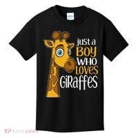 Just A Boy Who Loves Giraffes Funny Giraffe Kids T-Shirt thumb 0