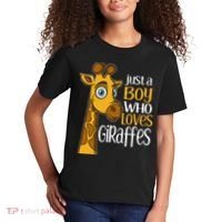 Just A Boy Who Loves Giraffes Funny Giraffe Kids T-Shirt thumb 2