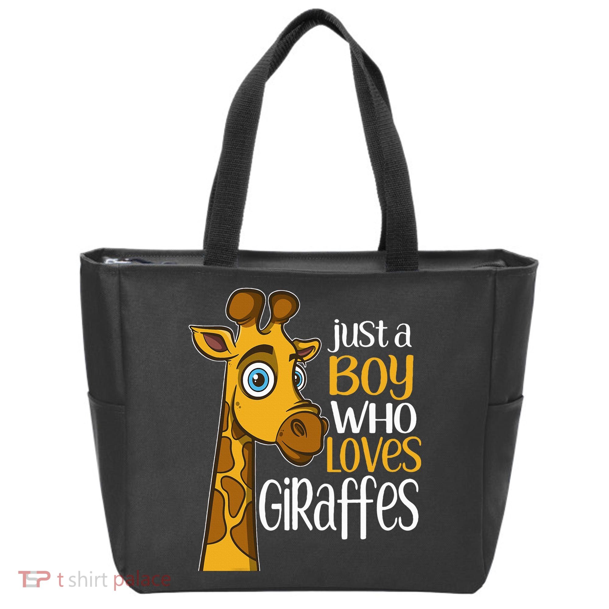 Just A Boy Who Loves Giraffes Funny Giraffe Tote Bag