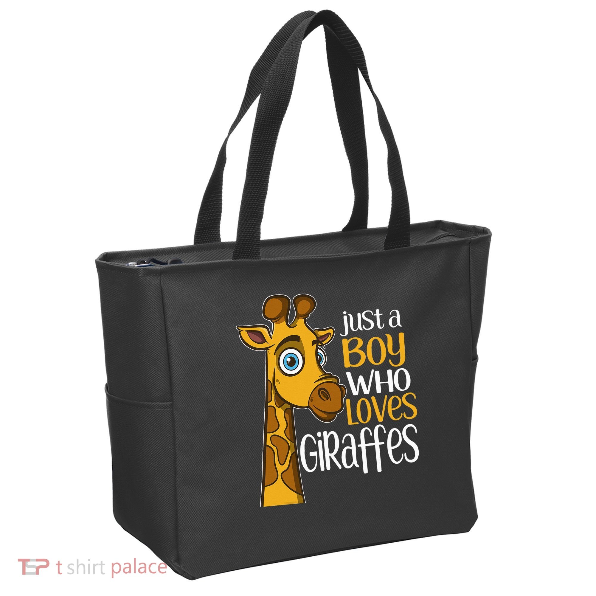 Just A Boy Who Loves Giraffes Funny Giraffe Tote Bag