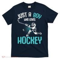 Just a Boy who loves Hockey Player Ice Hockey Boy T-Shirt thumb 0
