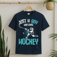Just a Boy who loves Hockey Player Ice Hockey Boy T-Shirt thumb 2