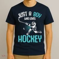 Just a Boy who loves Hockey Player Ice Hockey Boy T-Shirt thumb 3