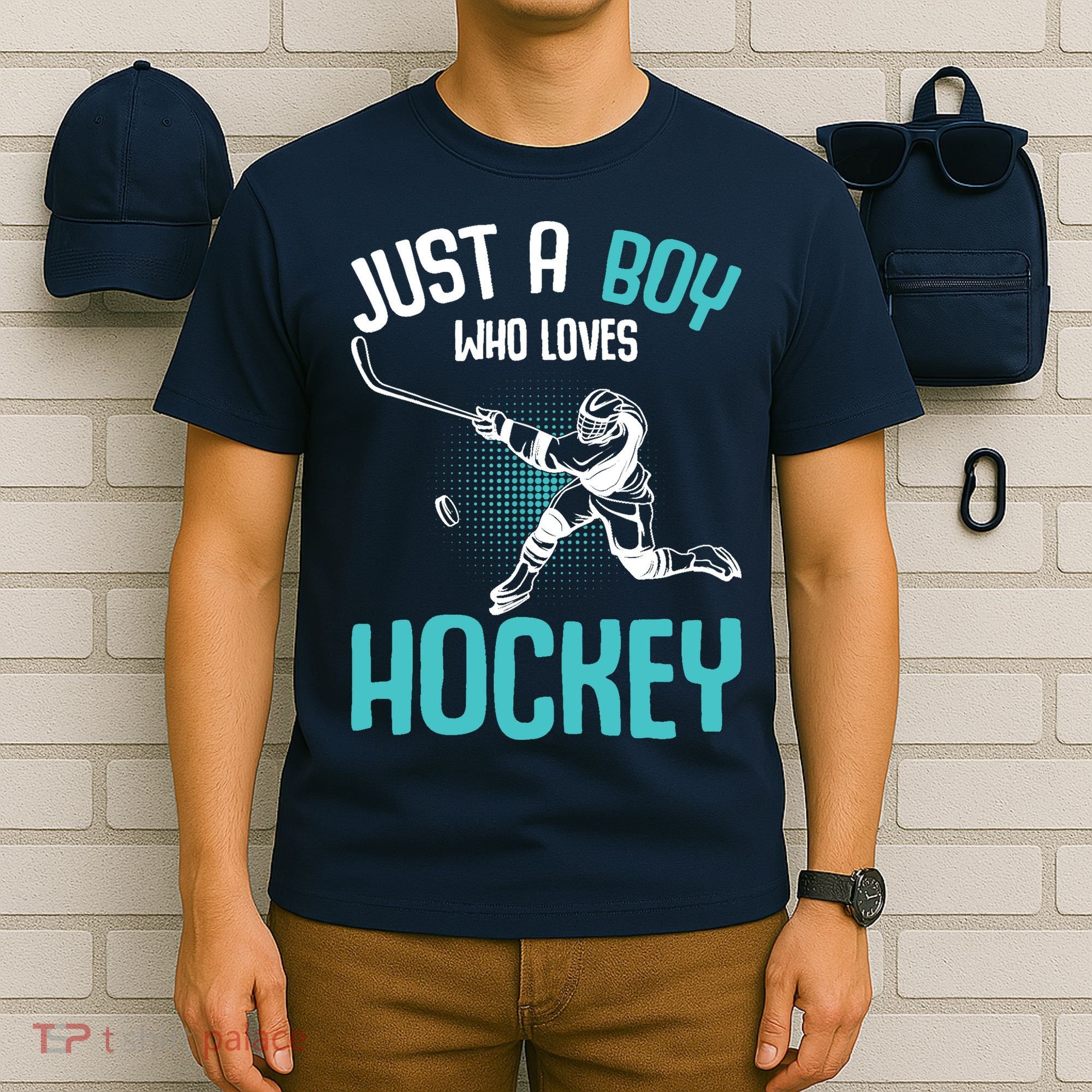 Just a Boy who loves Hockey Player Ice Hockey Boy T-Shirt