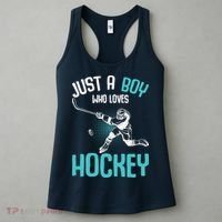 Just a Boy who loves Hockey Player Ice Hockey Boy Women's Tank Top thumb 3