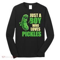 Just A Boy Who Loves Pickles Funny Pickle Boy Long Sleeve Shirt thumb 0