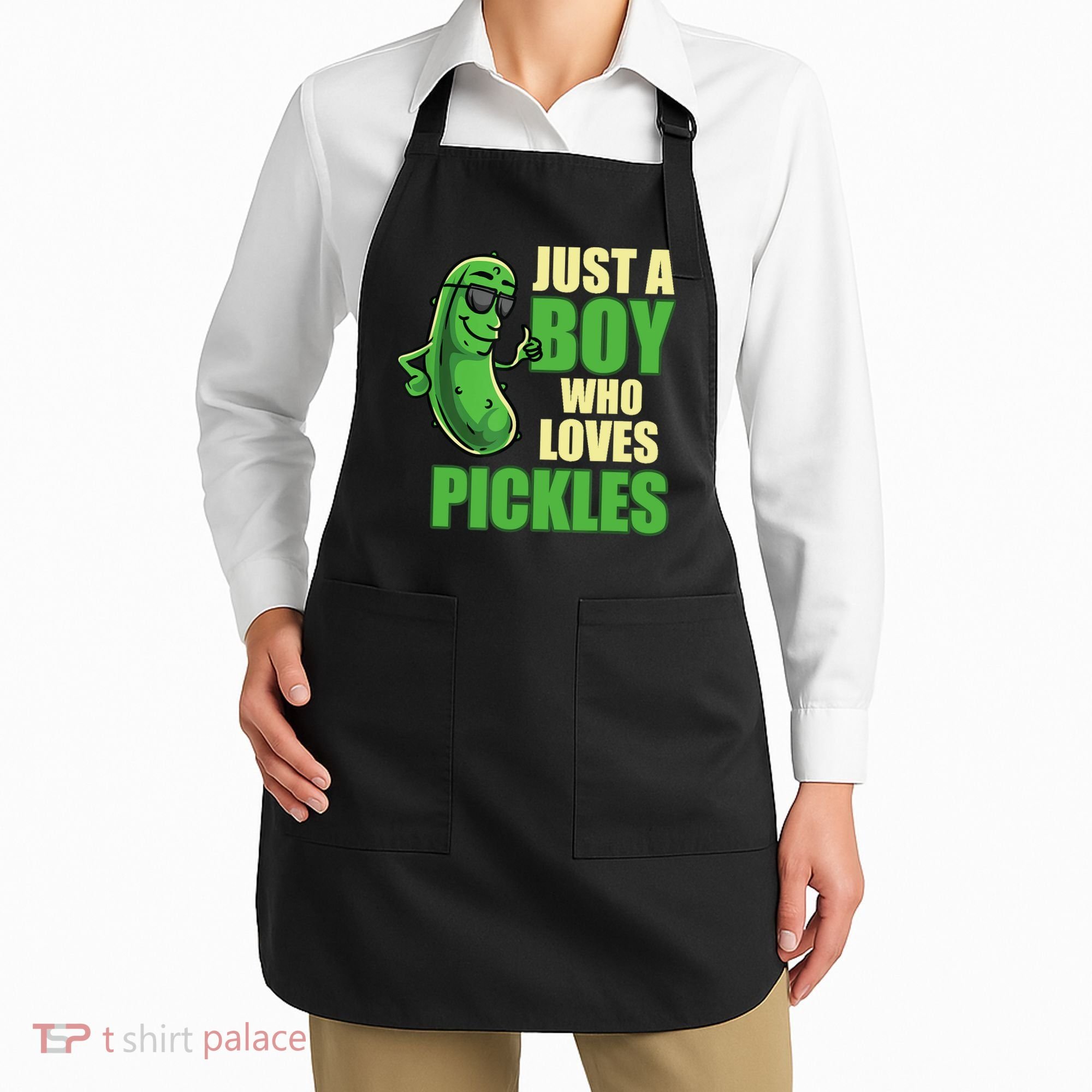 Just A Boy Who Loves Pickles Funny Pickle Boy Apron