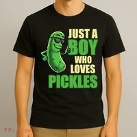 Just A Boy Who Loves Pickles Funny Pickle Boy T-Shirt thumb 3
