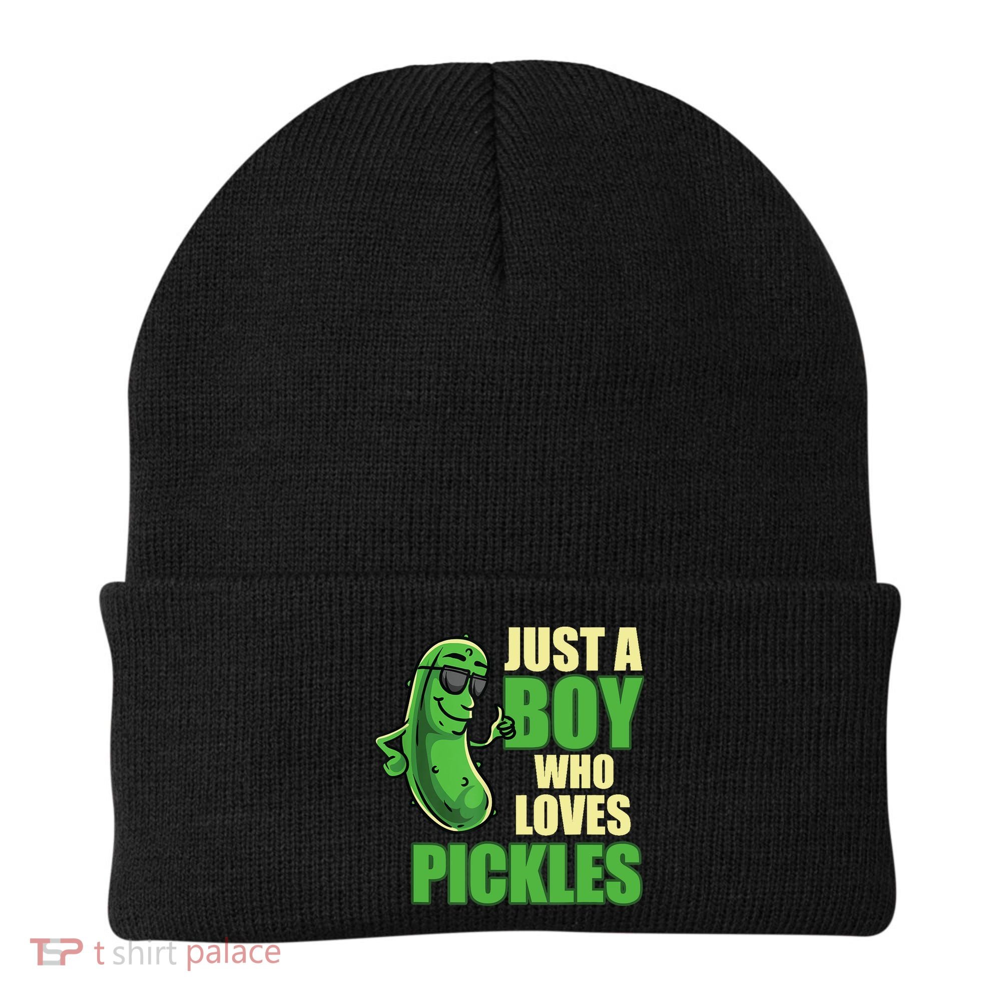 Just A Boy Who Loves Pickles Funny Pickle Boy Beanie