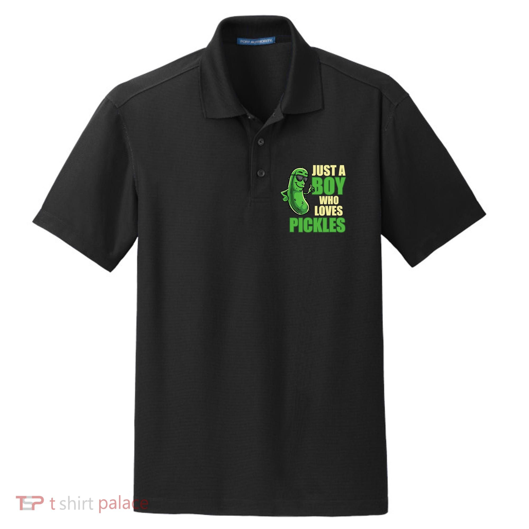 Just A Boy Who Loves Pickles Funny Pickle Boy Dry Zone Grid Polo