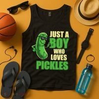Just A Boy Who Loves Pickles Funny Pickle Boy Tank Top thumb 4