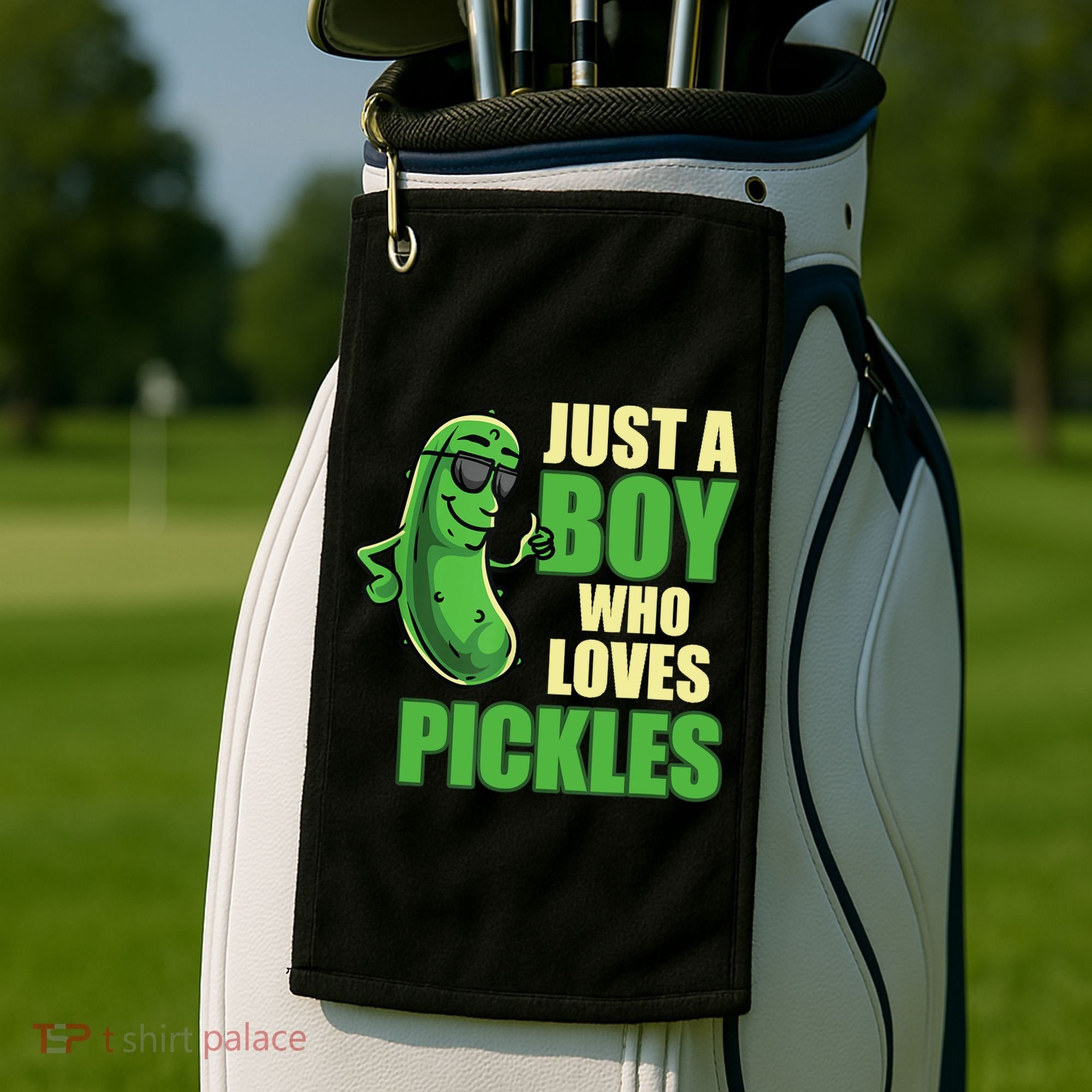 Just A Boy Who Loves Pickles Funny Pickle Boy Golf Towel