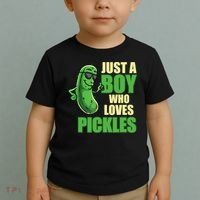 Just A Boy Who Loves Pickles Funny Pickle Boy Toddler T-Shirt thumb 2