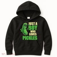 Just A Boy Who Loves Pickles Funny Pickle Boy Kids Hoodie thumb 0