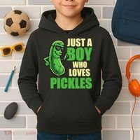 Just A Boy Who Loves Pickles Funny Pickle Boy Kids Hoodie thumb 2