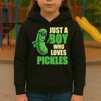 Just A Boy Who Loves Pickles Funny Pickle Boy Kids Hoodie thumb 3
