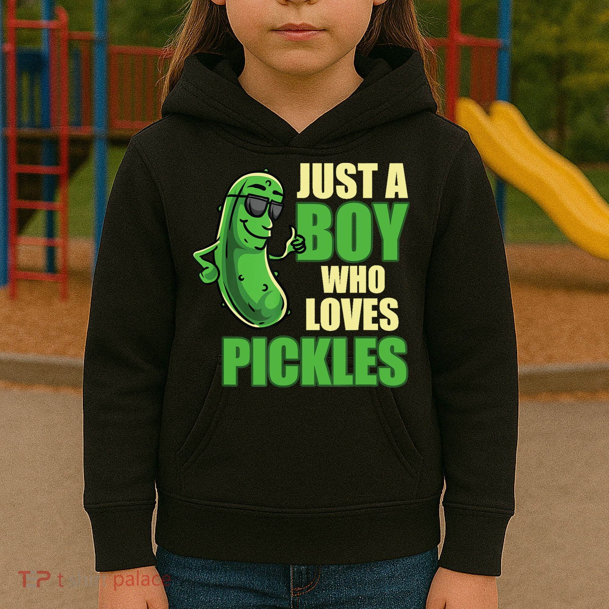 Just A Boy Who Loves Pickles Funny Pickle Boy Kids Hoodie