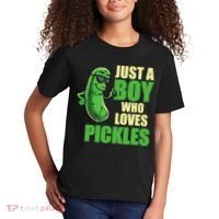 Just A Boy Who Loves Pickles Funny Pickle Boy Kids T-Shirt thumb 2