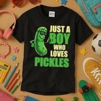 Just A Boy Who Loves Pickles Funny Pickle Boy Kids T-Shirt thumb 3