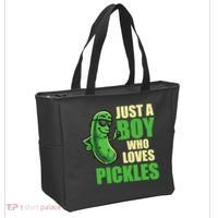 Just A Boy Who Loves Pickles Funny Pickle Boy Tote Bag thumb 2