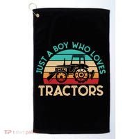 Just A Boy Who Loves Tractors Farmer Gift Golf Towel thumb 0