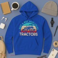 Just A Boy Who Loves Tractors Farmer Gift Hoodie thumb 3