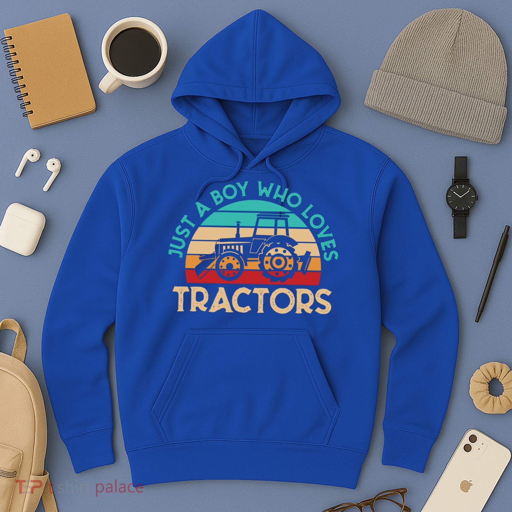 Just A Boy Who Loves Tractors Farmer Gift Hoodie