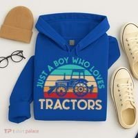 Just A Boy Who Loves Tractors Farmer Gift Hoodie thumb 4