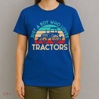 Just A Boy Who Loves Tractors Farmer Gift T-Shirt thumb 4