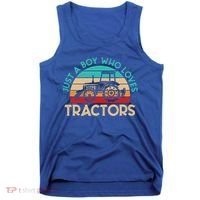 Just A Boy Who Loves Tractors Farmer Gift Tank Top thumb 0