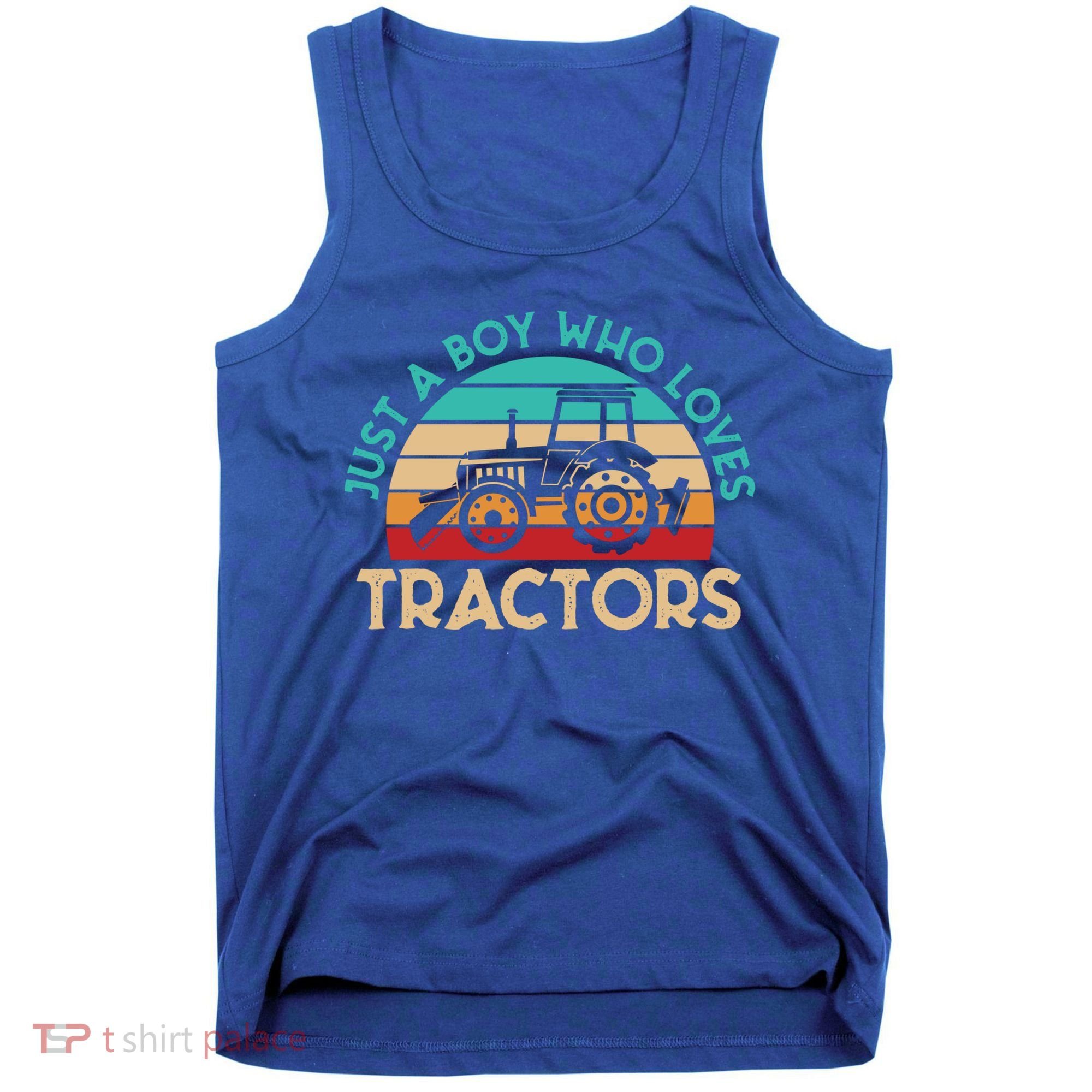 Just A Boy Who Loves Tractors Farmer Gift Tank Top