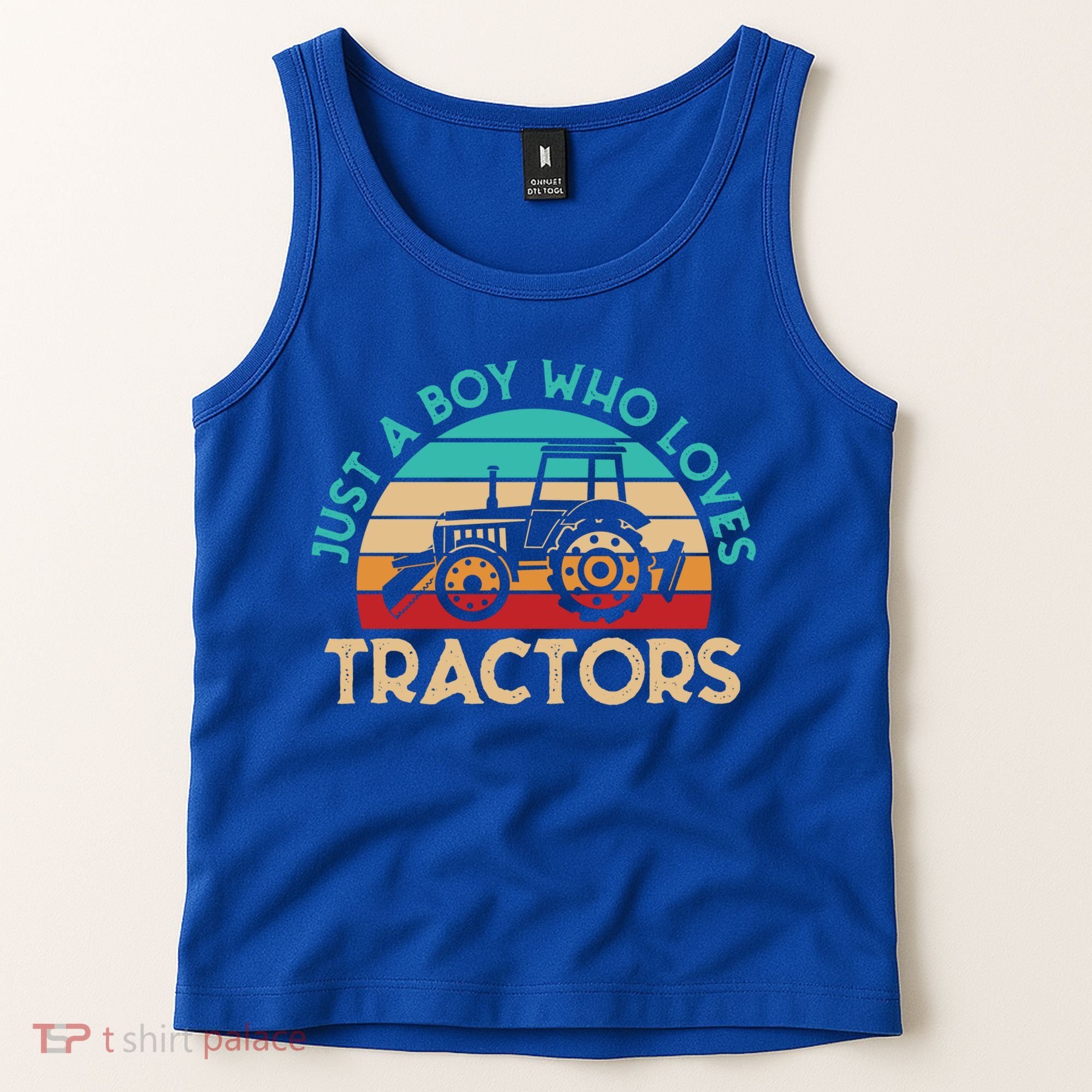 Just A Boy Who Loves Tractors Farmer Gift Tank Top