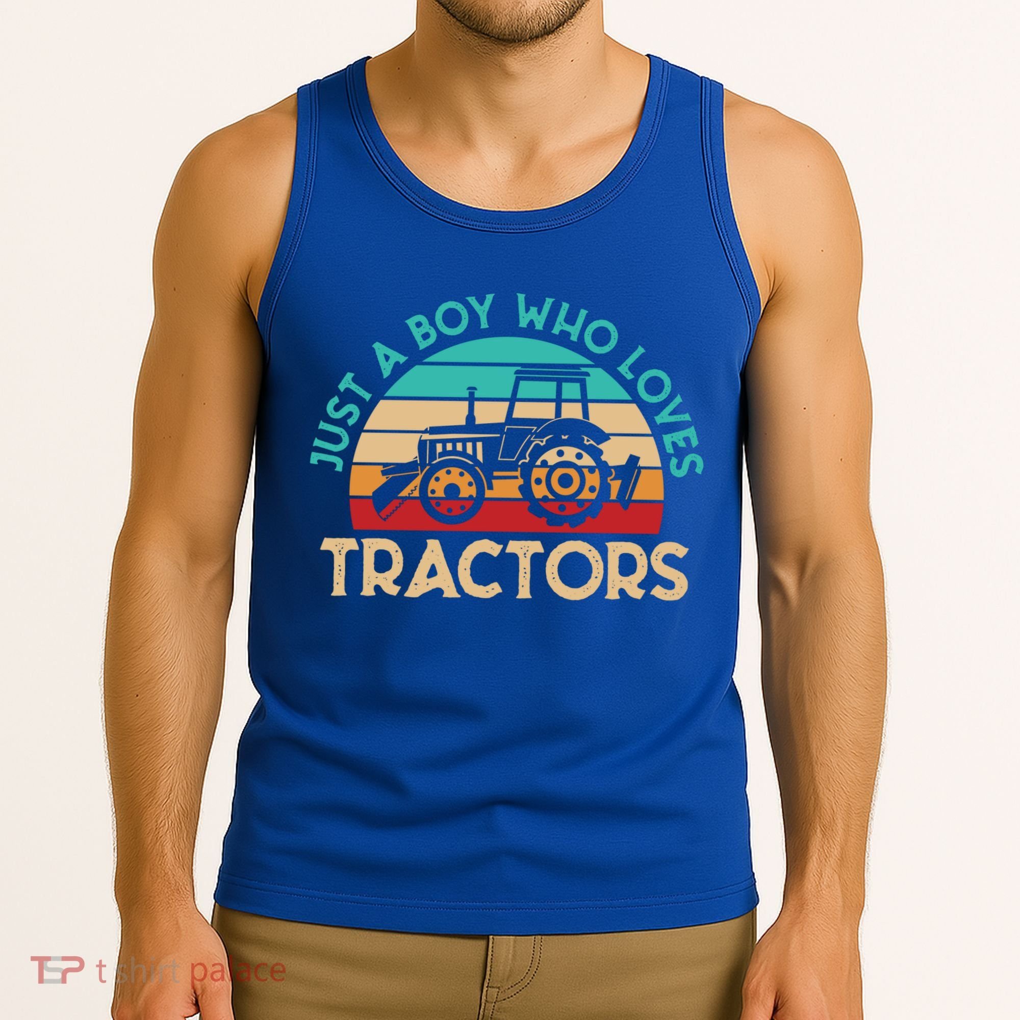Just A Boy Who Loves Tractors Farmer Gift Tank Top