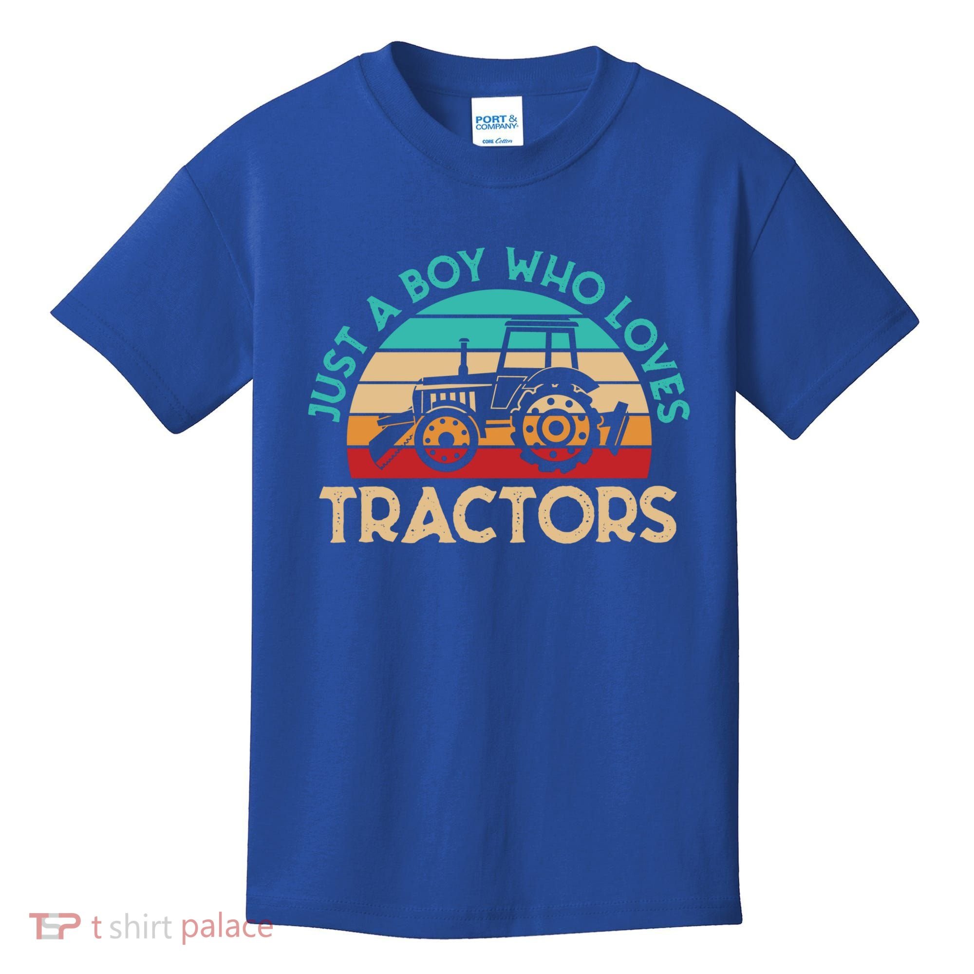 Just A Boy Who Loves Tractors Farmer Gift Kids T-Shirt