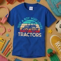 Just A Boy Who Loves Tractors Farmer Gift Kids T-Shirt thumb 3
