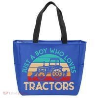 Just A Boy Who Loves Tractors Farmer Gift Tote Bag thumb 0