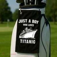 Just A Boy Who Loves Titanic Golf Towel thumb 2