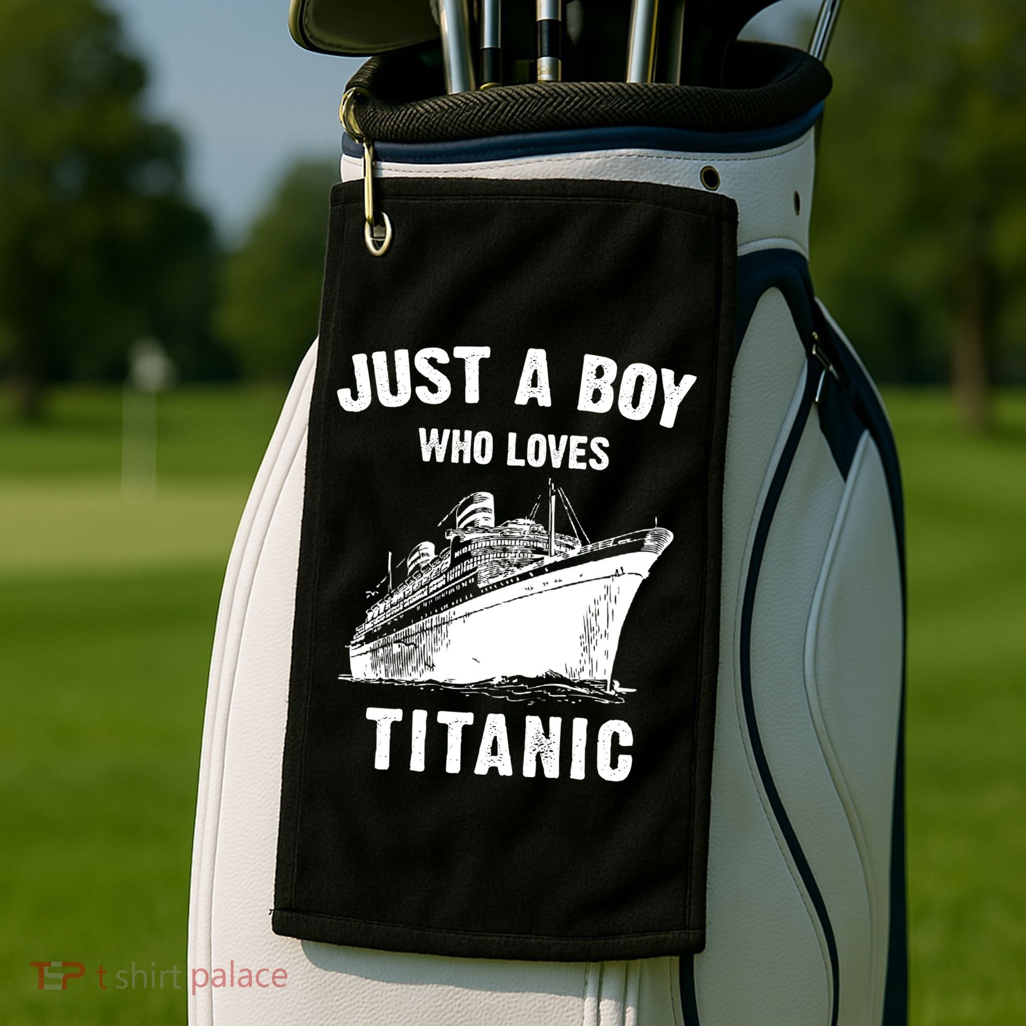 Just A Boy Who Loves Titanic Golf Towel