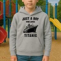 Just A Boy Who Loves Titanic Kids Hoodie thumb 2