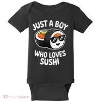 Just A Boy Who Loves Sushi Retro Japanese Food Gift Baby Bodysuit thumb 0
