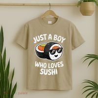 Just A Boy Who Loves Sushi Retro Japanese Food Gift T-Shirt thumb 2