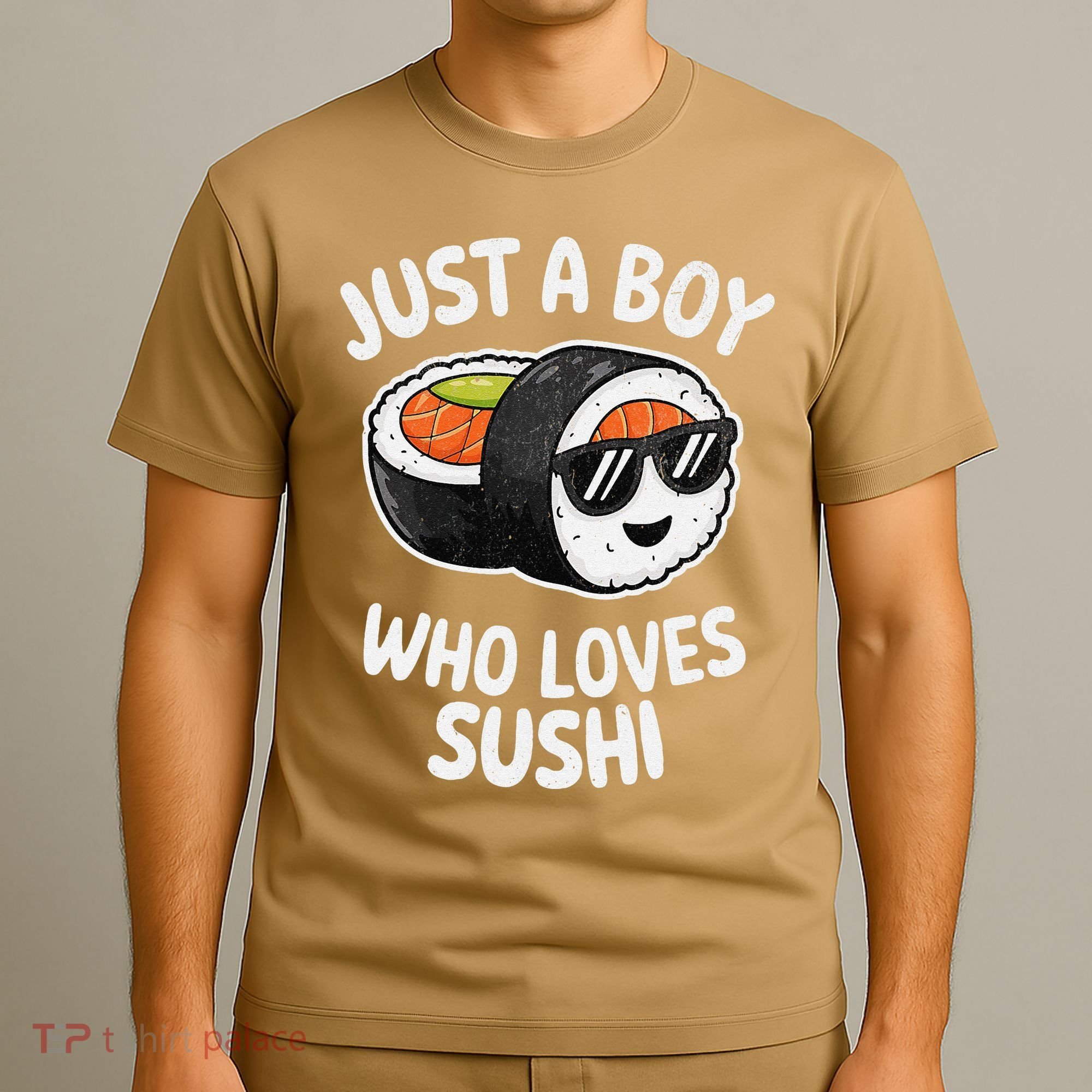 Just A Boy Who Loves Sushi Retro Japanese Food Gift T-Shirt