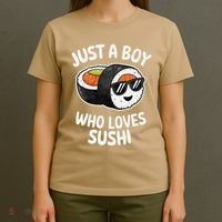 Just A Boy Who Loves Sushi Retro Japanese Food Gift T-Shirt thumb 4