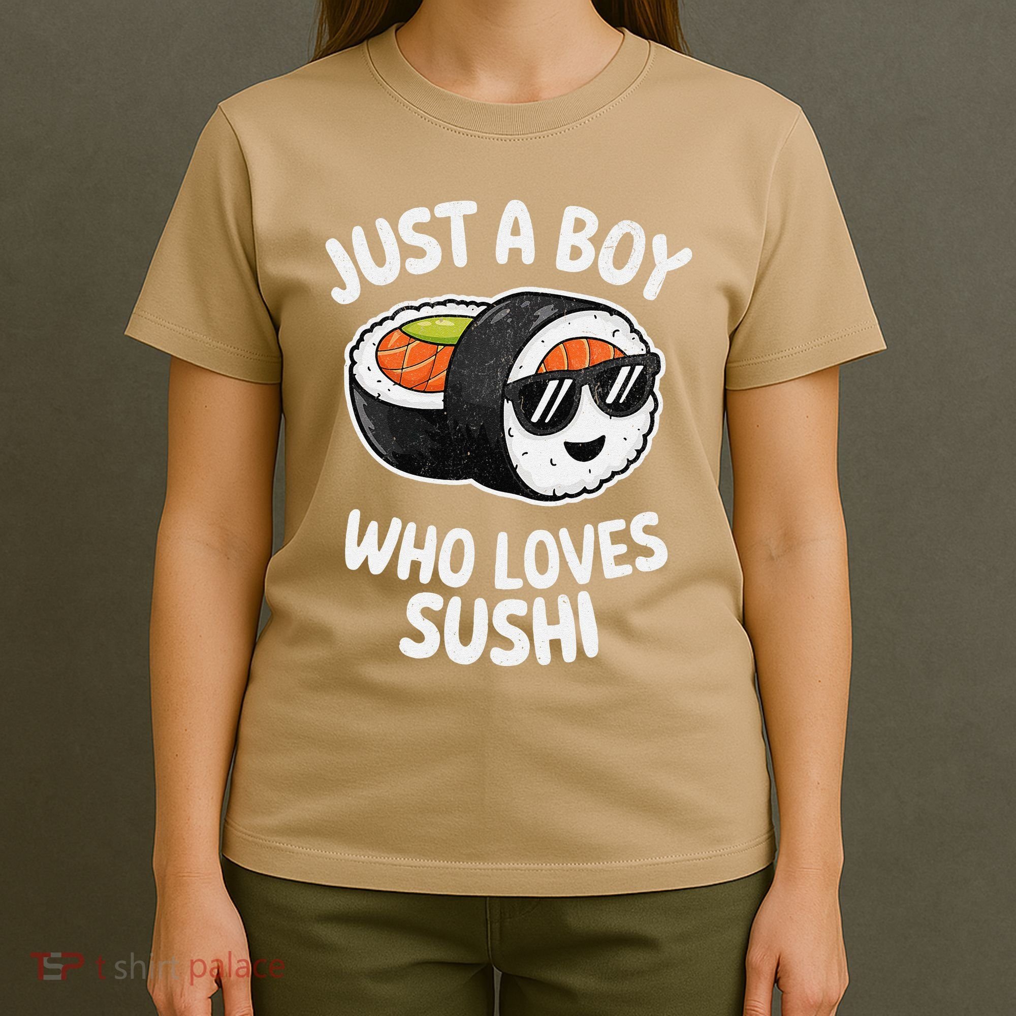 Just A Boy Who Loves Sushi Retro Japanese Food Gift T-Shirt