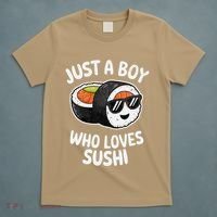Just A Boy Who Loves Sushi Retro Japanese Food Gift T-Shirt thumb 5